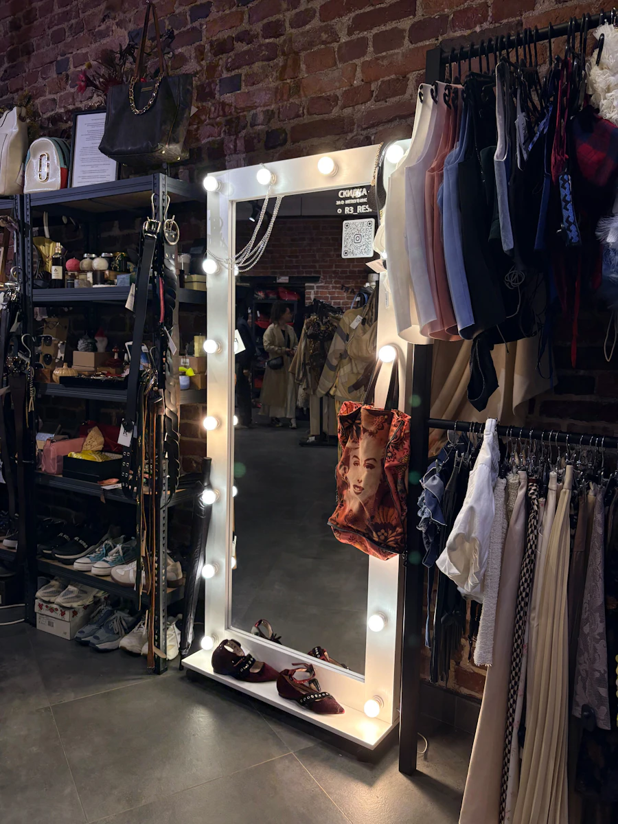 Dressing room mirror with lights
