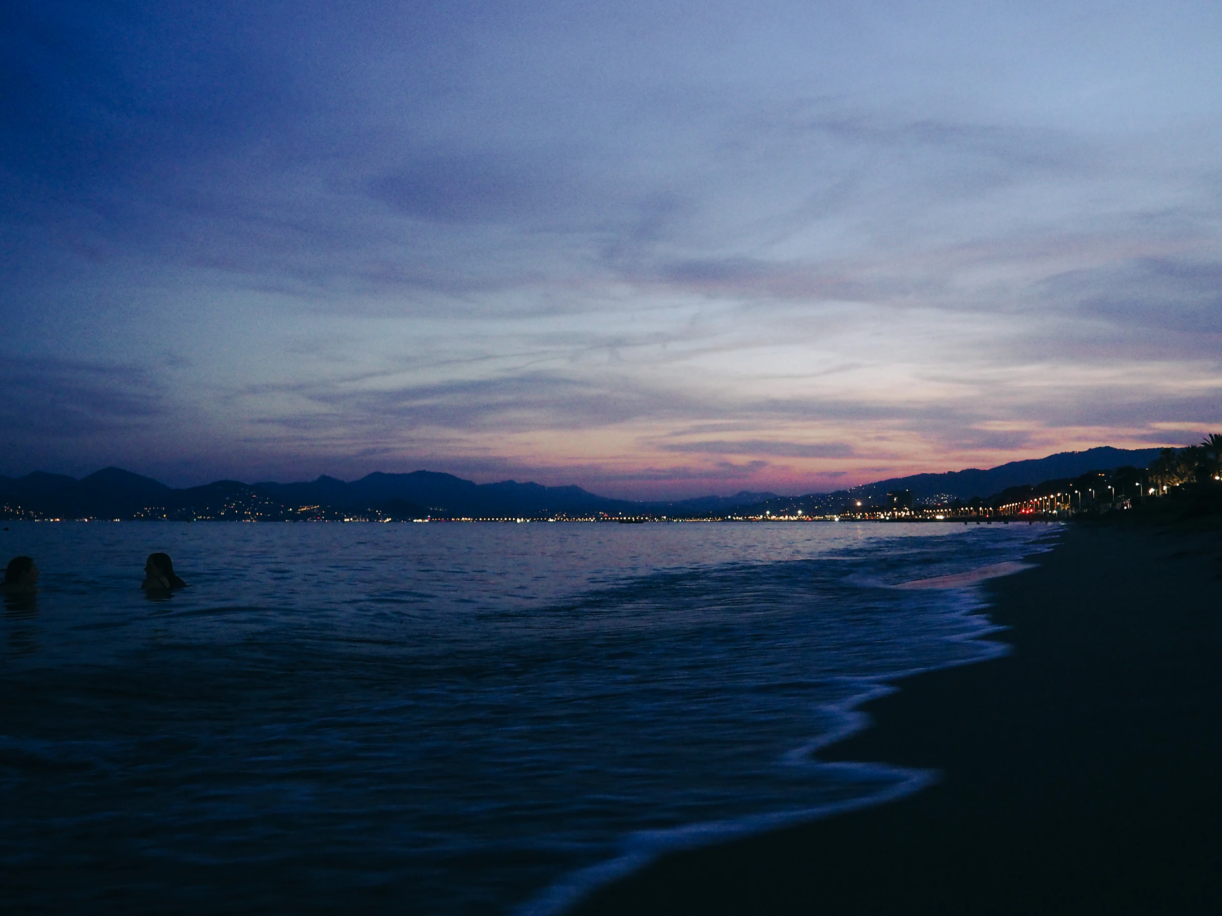 Cannes and the Mediterranean at dusk