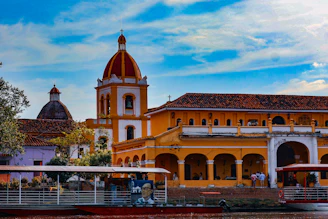 Colorful colonial buildings on a sunny day