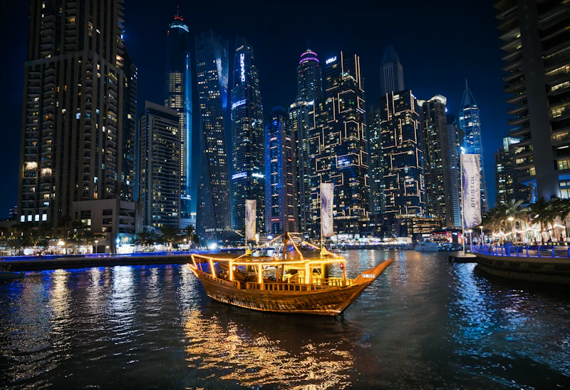 Dubai Marina Illuminated Night Dhow Cruise with Live Shows