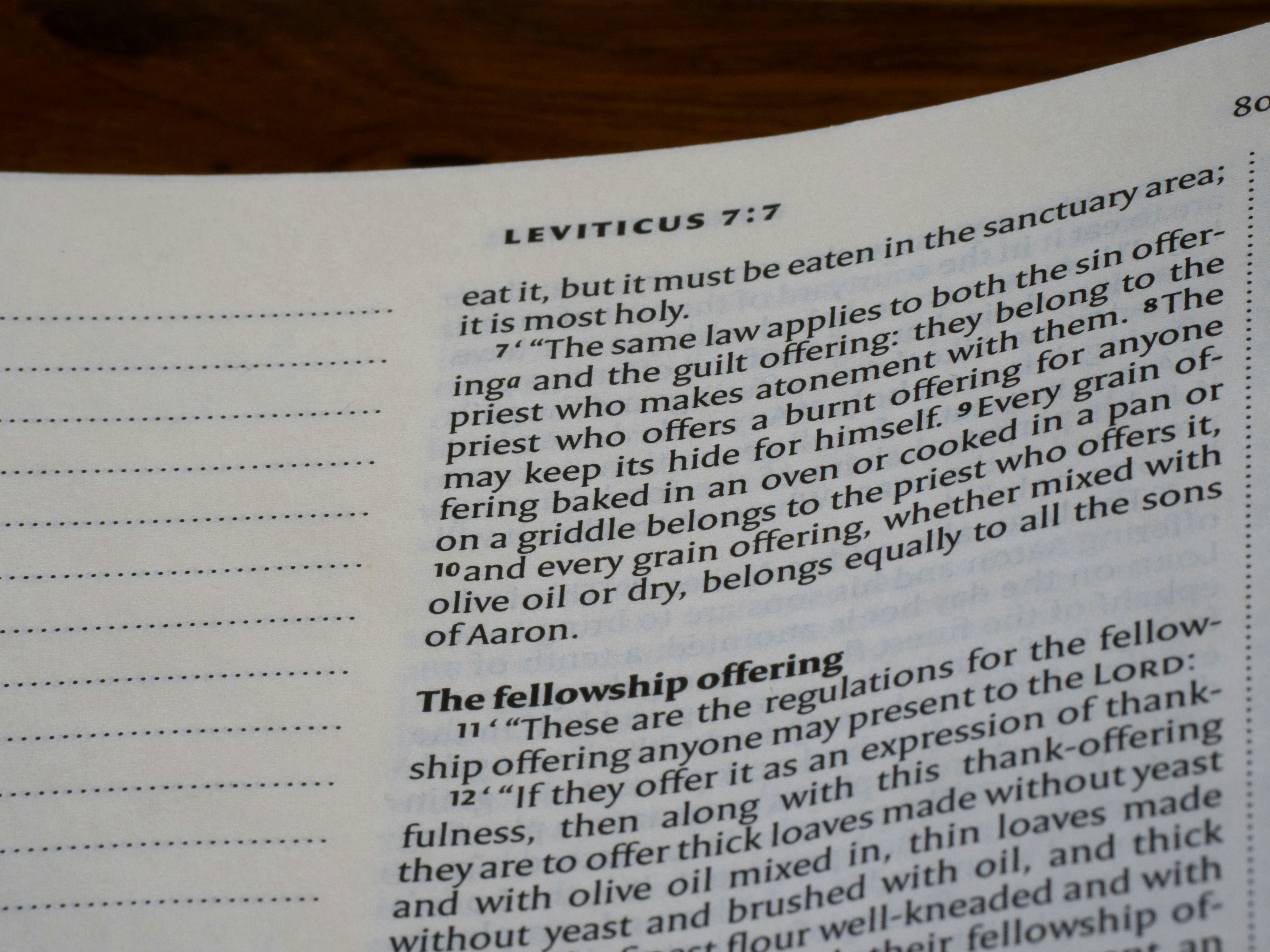 Leviticus 7:7 text on a page