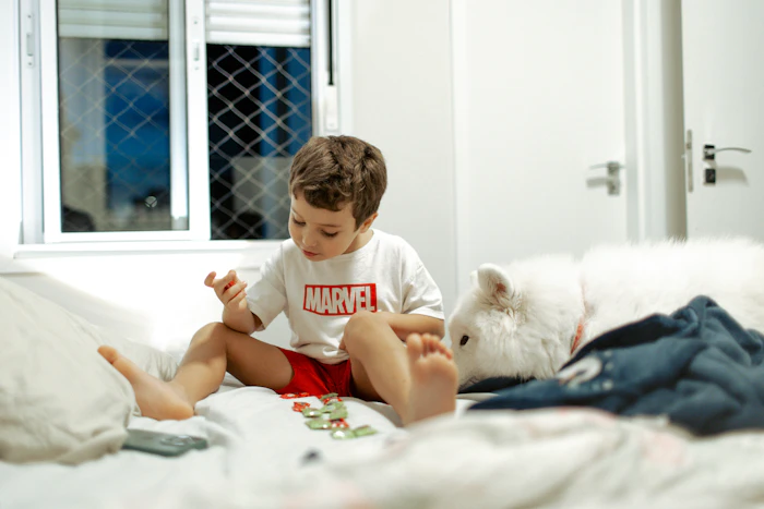 Young boy playing