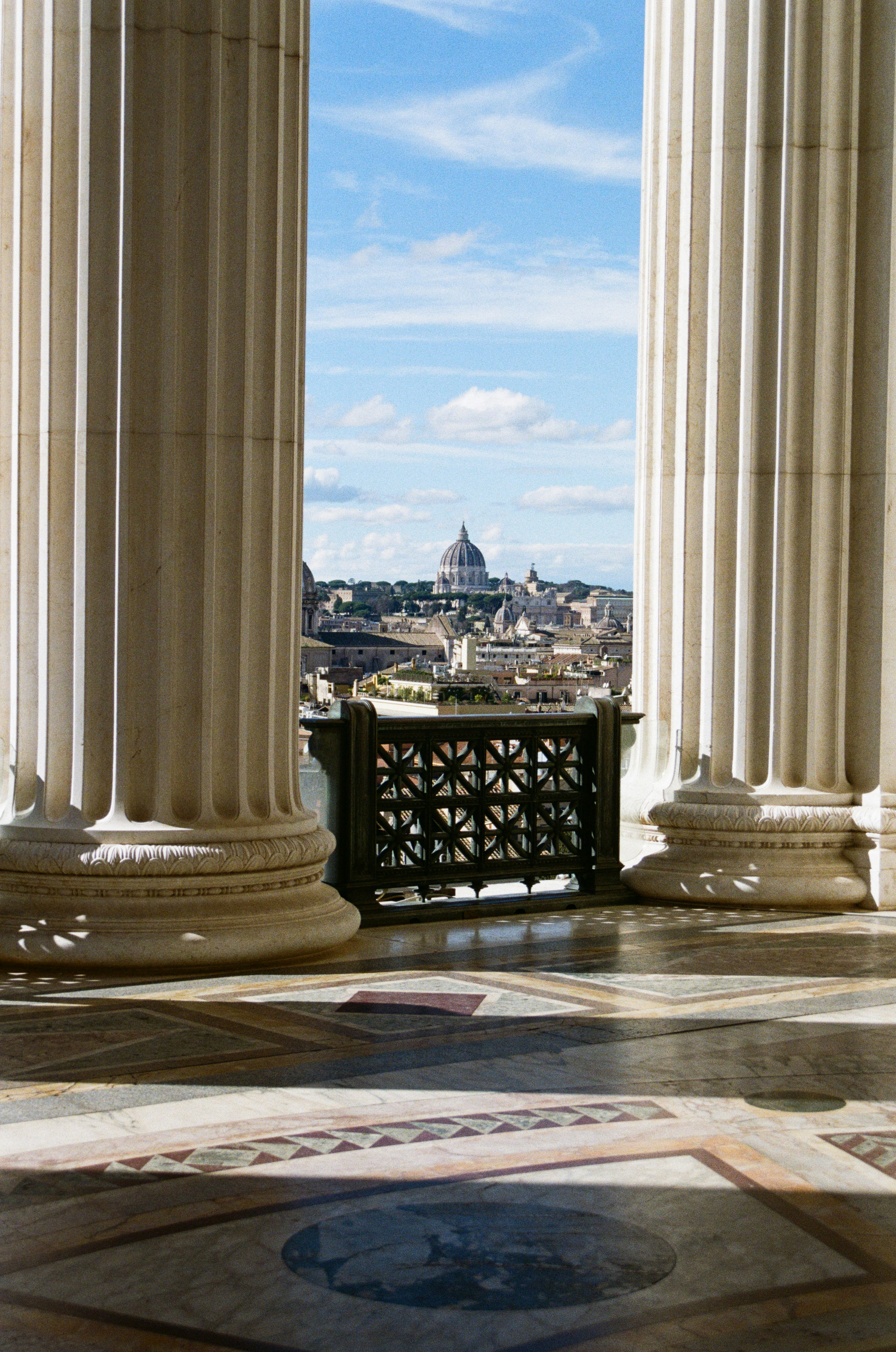 View of st. peter's basilica through classical columns