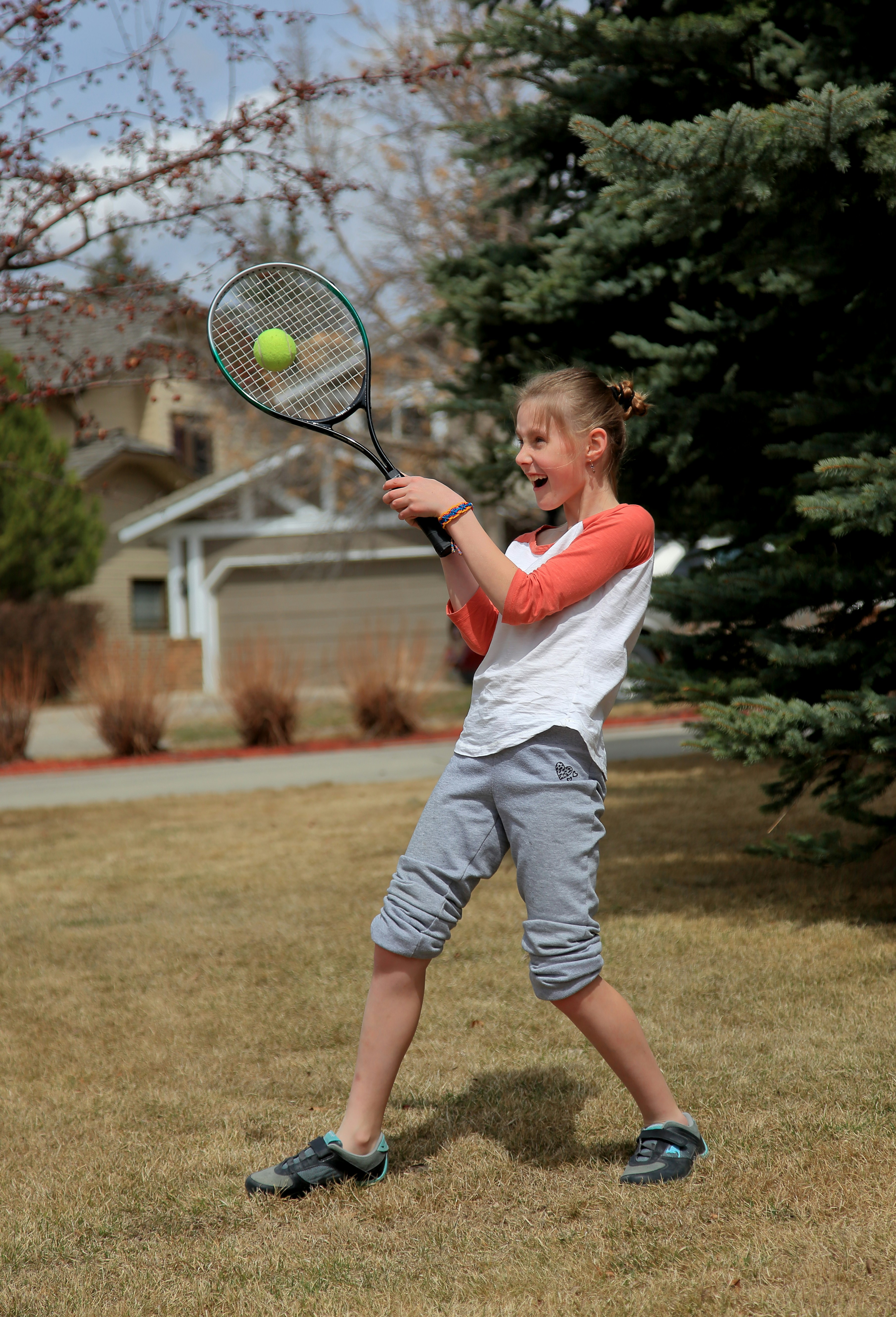 Kids playing backyard games