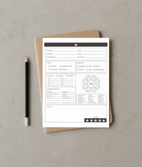 A blank form with a pencil on a notebook