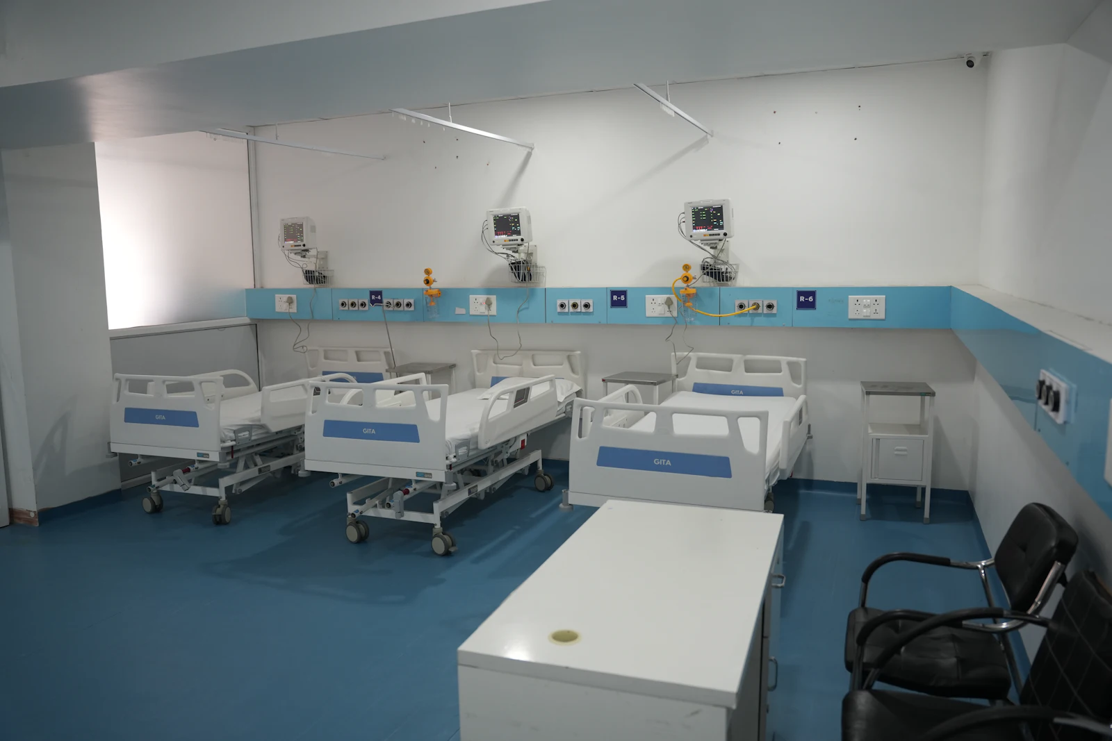 Modern hospital ward with patient beds ready for care in Nagpur, India