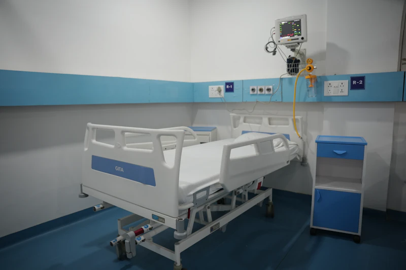 Modern hospital room with adjustable bed and medical equipment in Nagpur, India