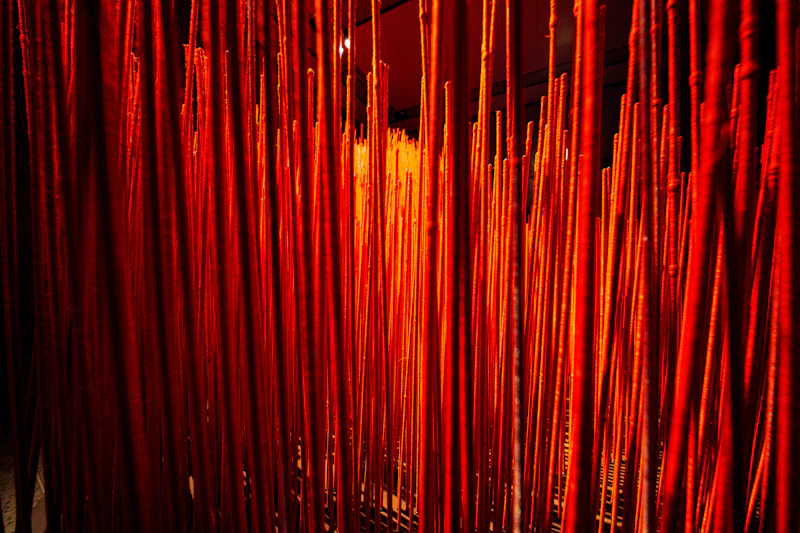 Rows of incense sticks