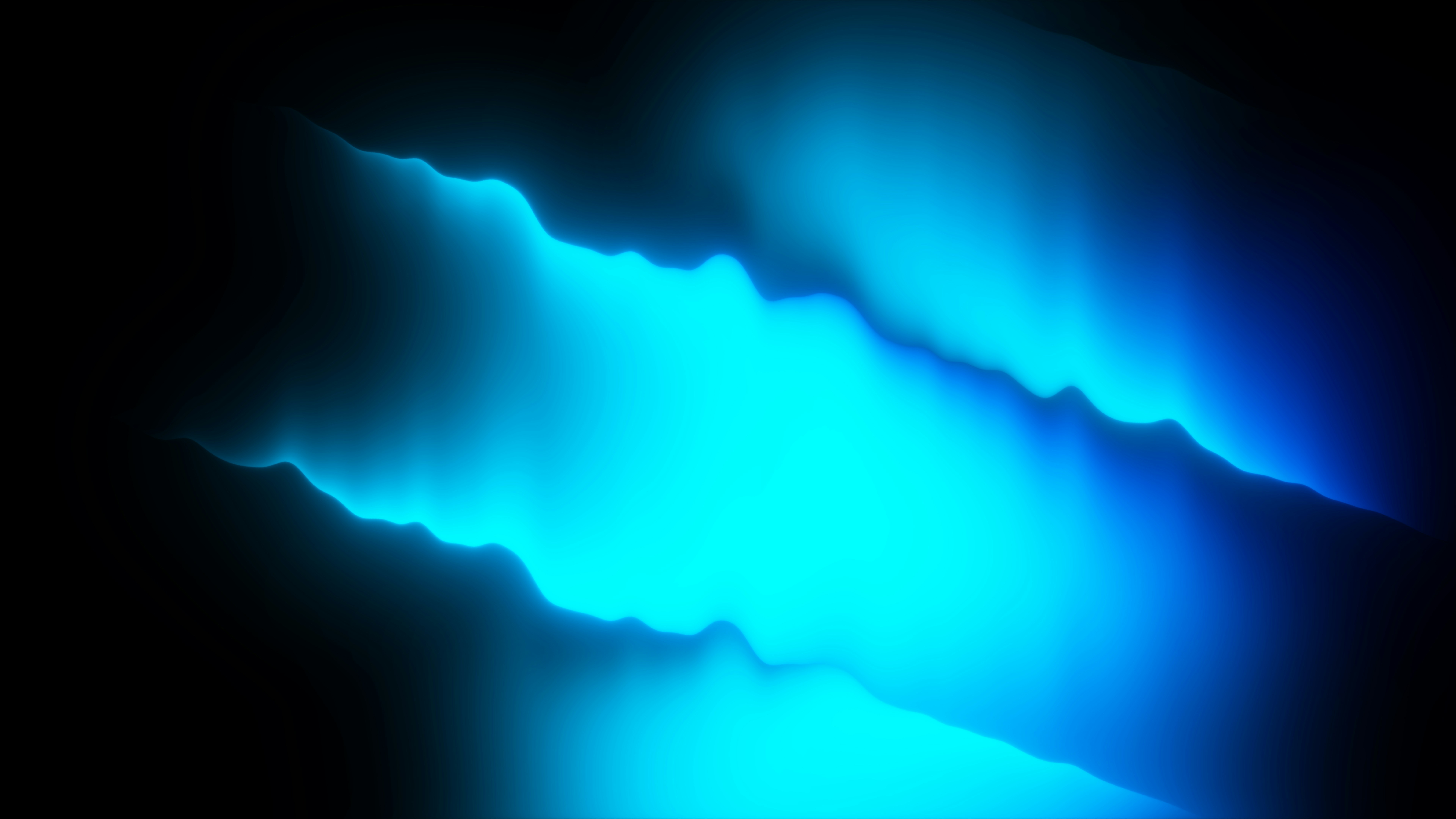 Abstract blue light pattern on a black background.