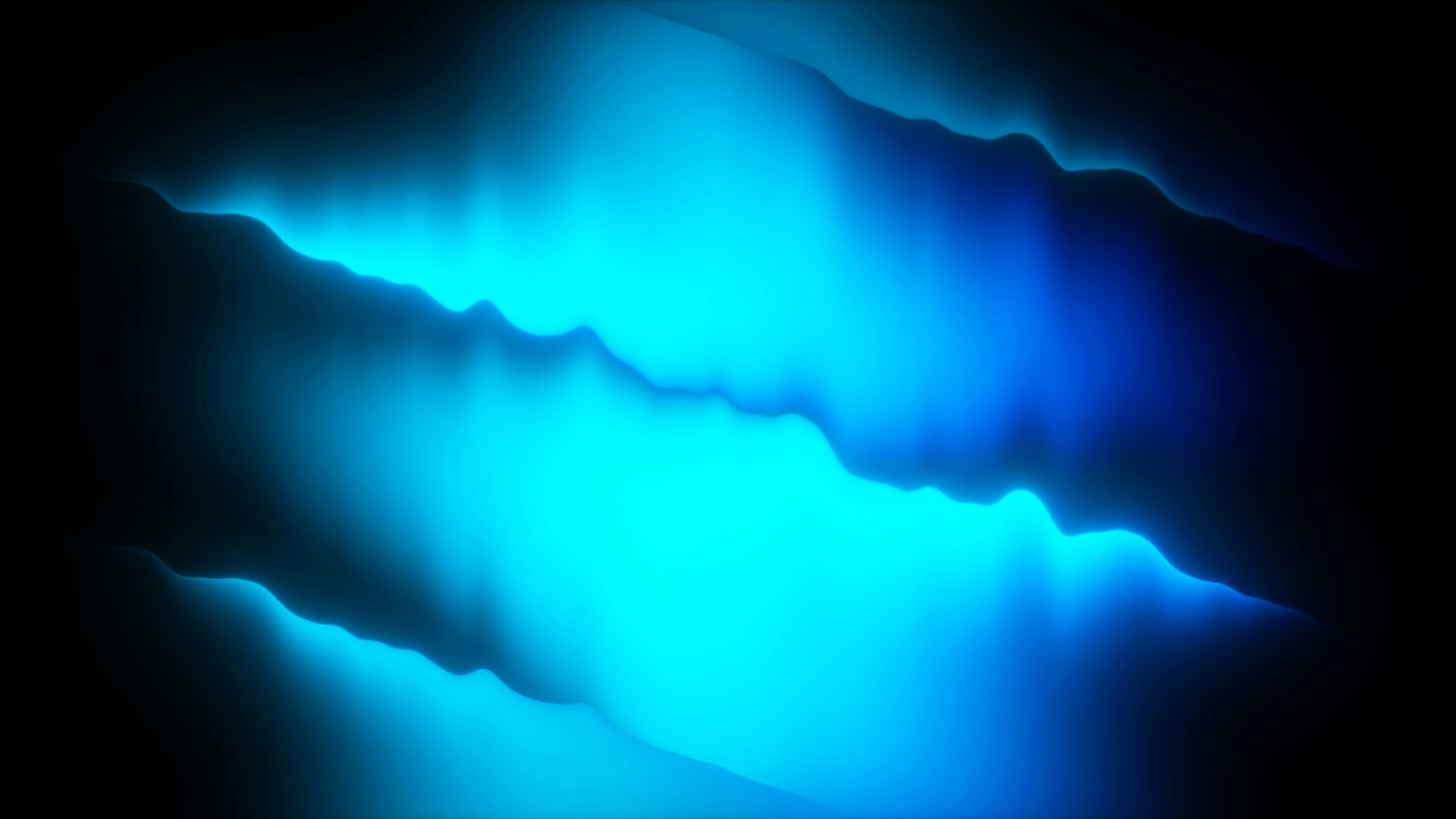 Vagues abstraites bleues et noires lumineuses