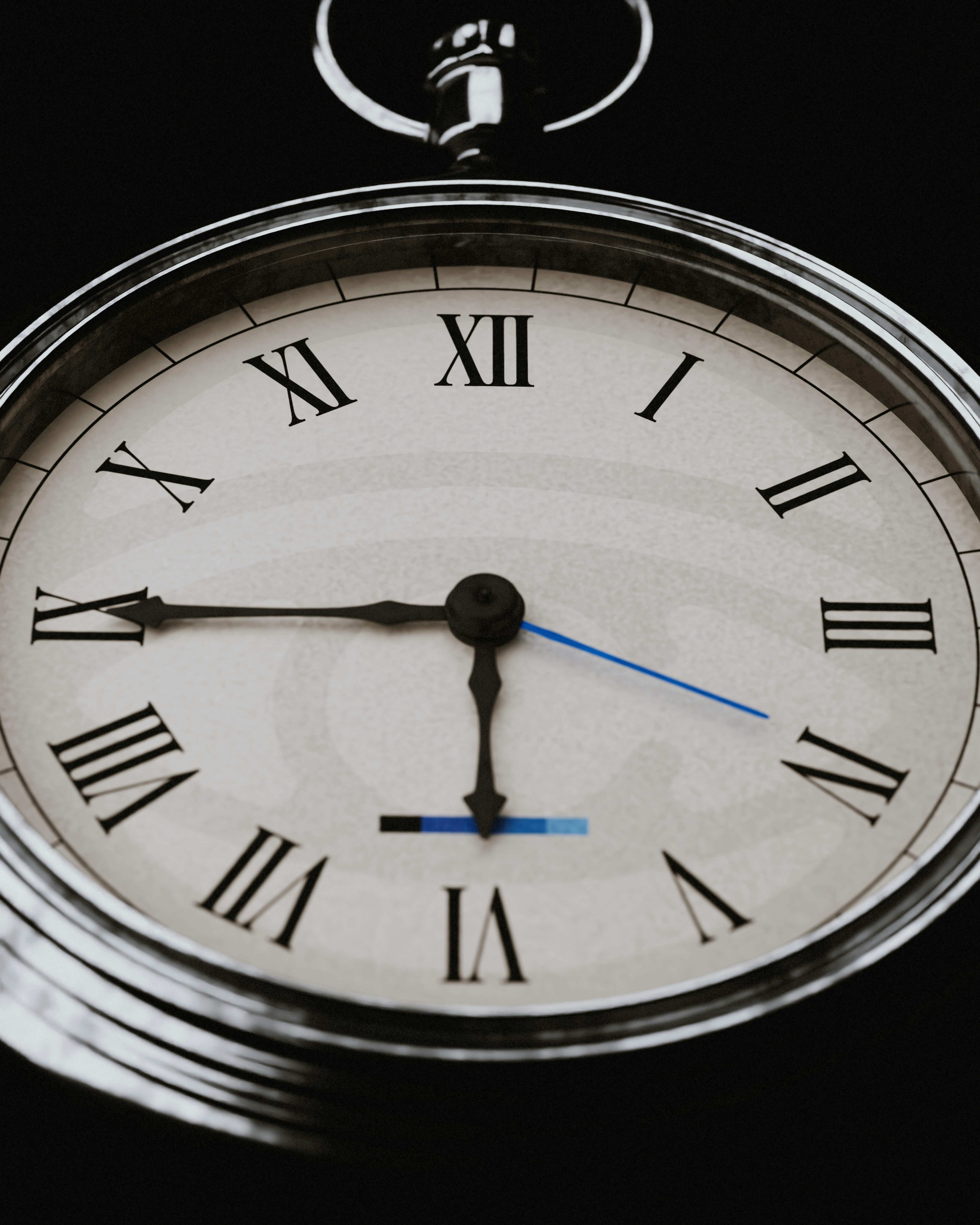 Close up of a vintage pocket watch face