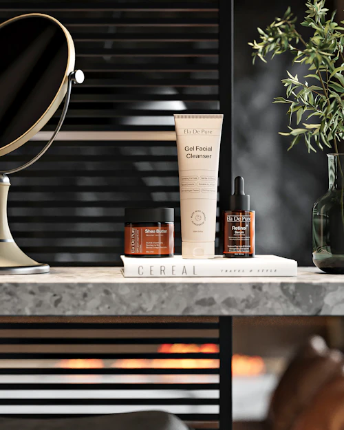 Skincare consultation tools on marble