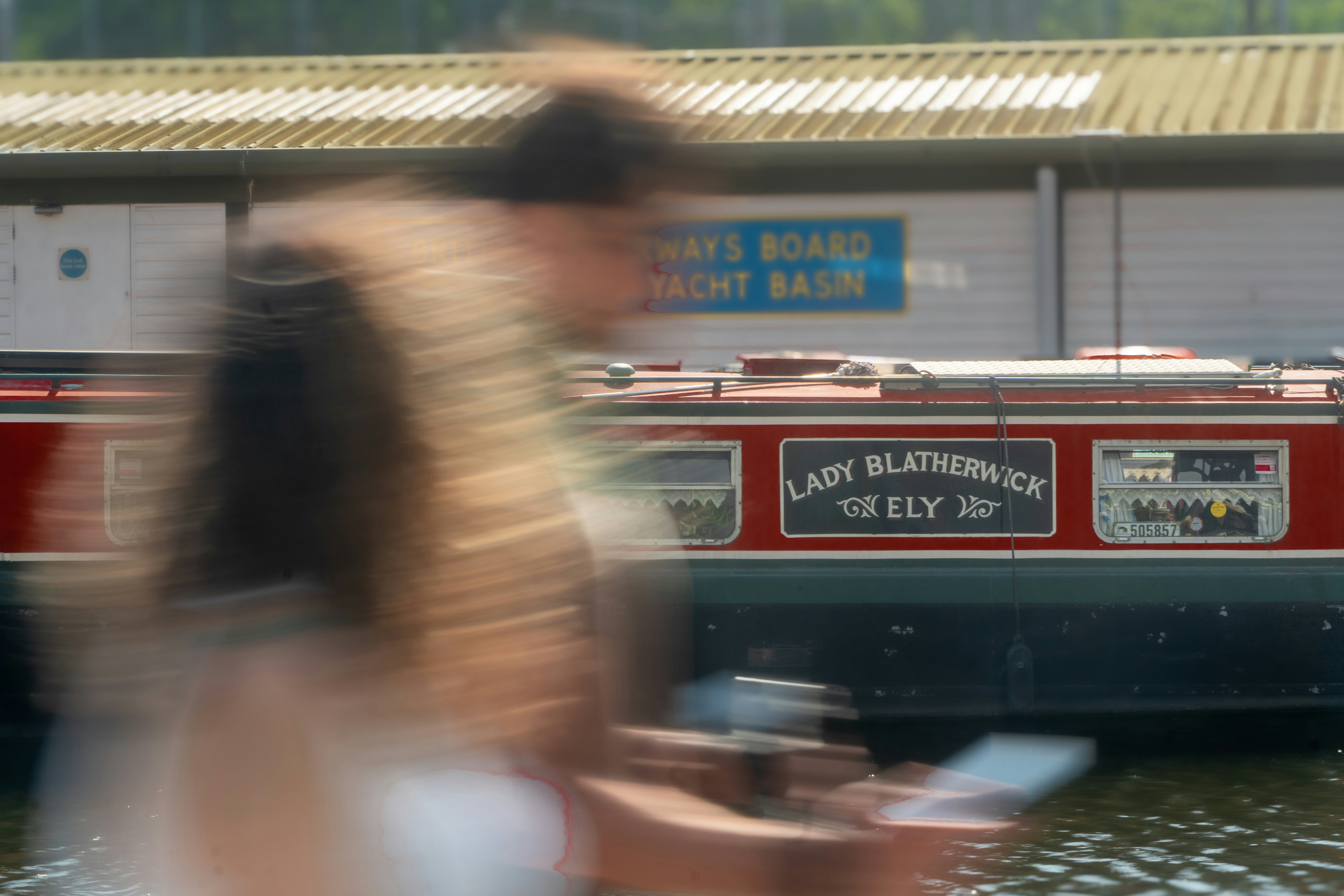 People on boat with "lady blathernich" name