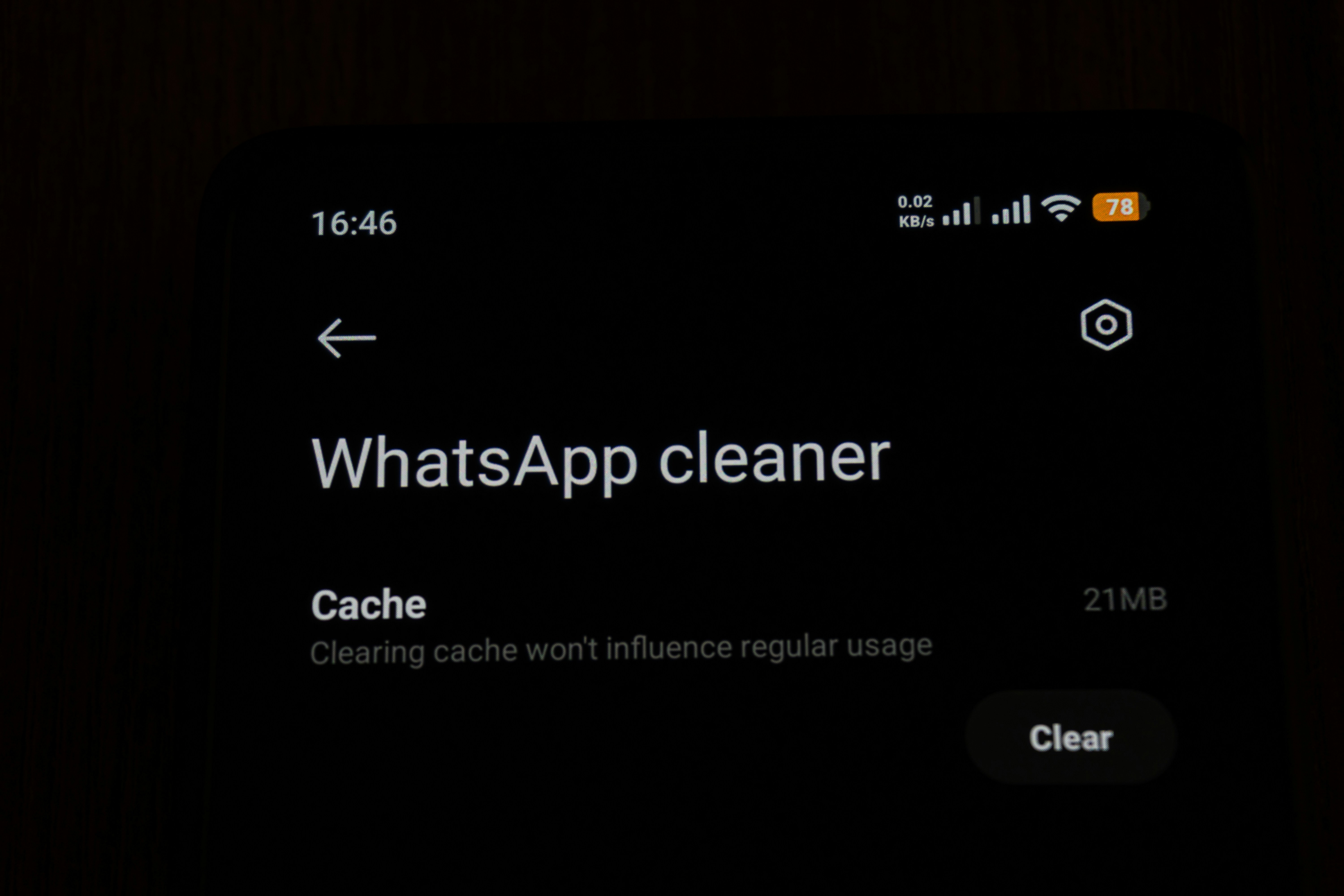 Cleaner app interface on android system. Data, junk files wiping and app uninstalling concept.