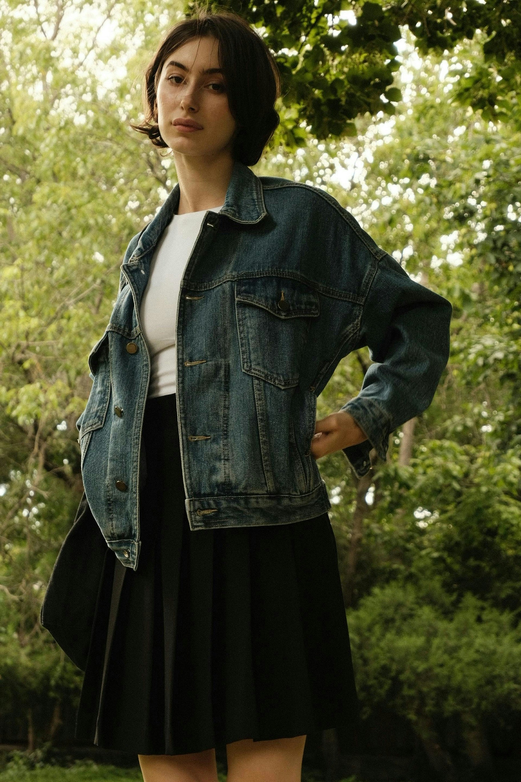 Veste en denim bleu classique