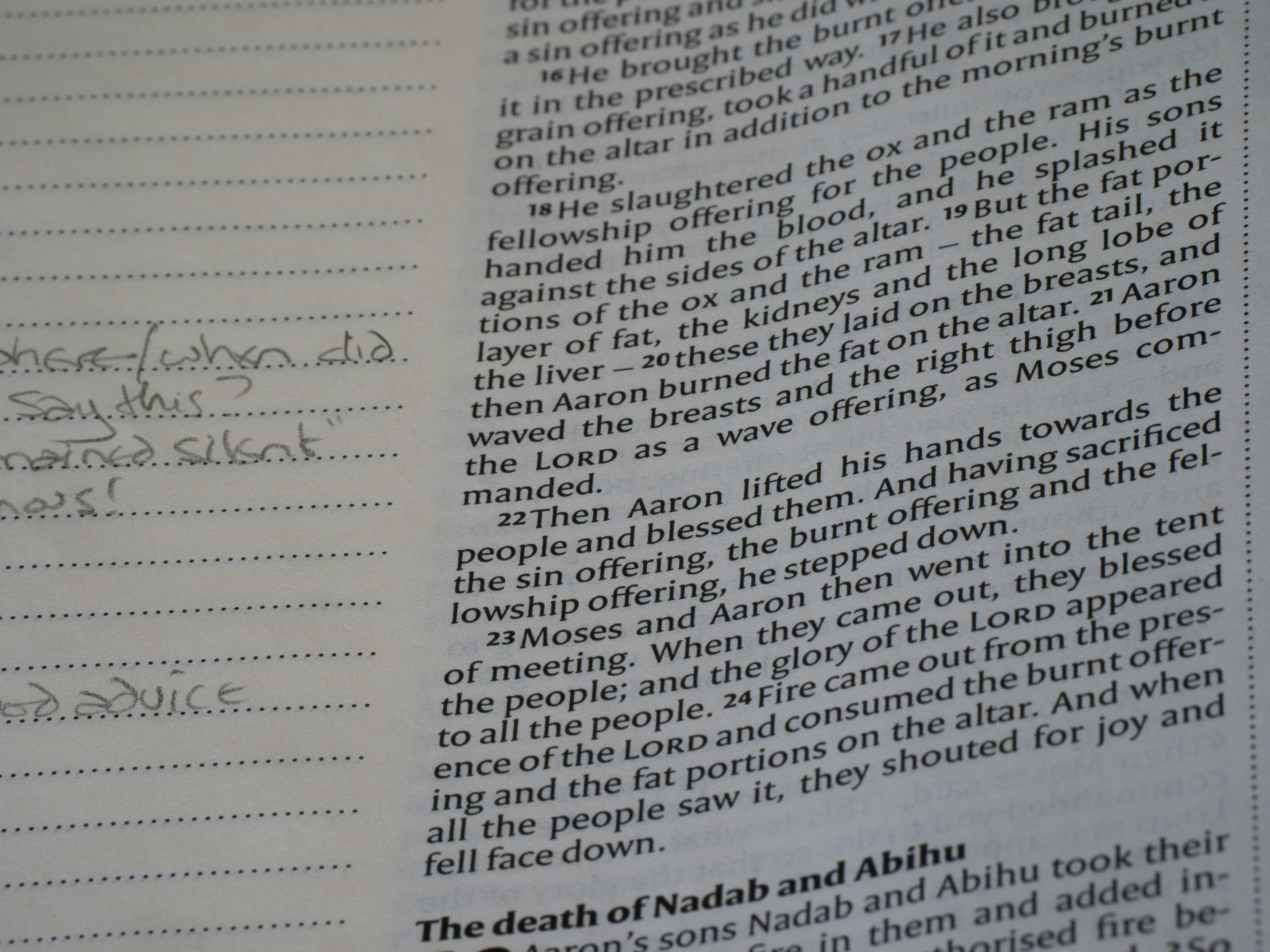 Primo piano di un libro aperto con testo.
