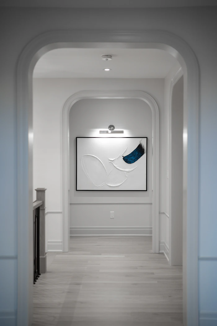 Fine art in modern hallway