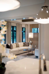 Modern living room with a large sectional sofa