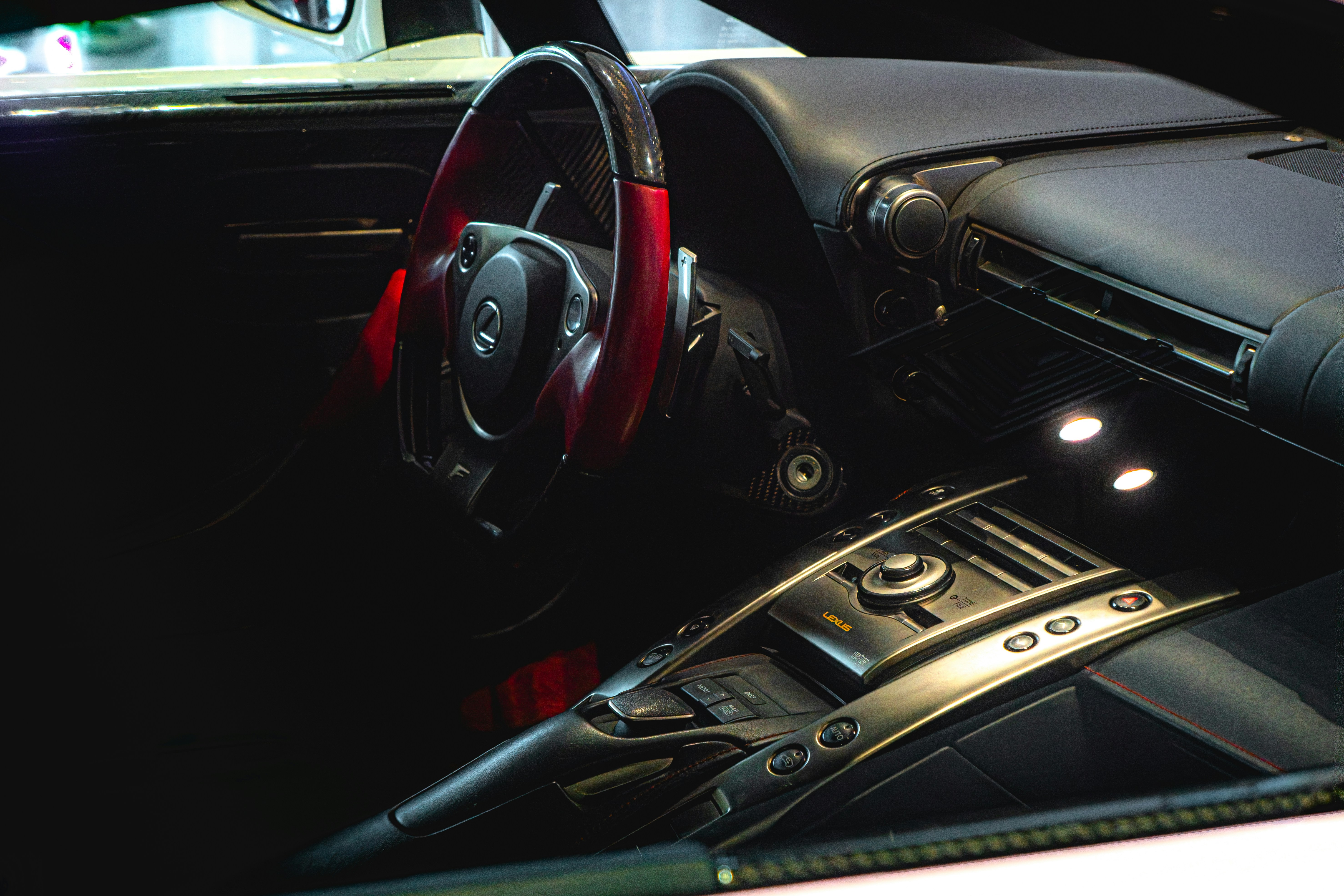 luxury electric car interior dashboard - Interior view of a luxury car's dashboard