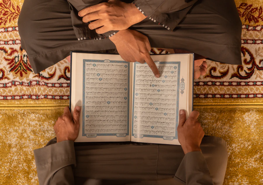 A Quran lesson in progress