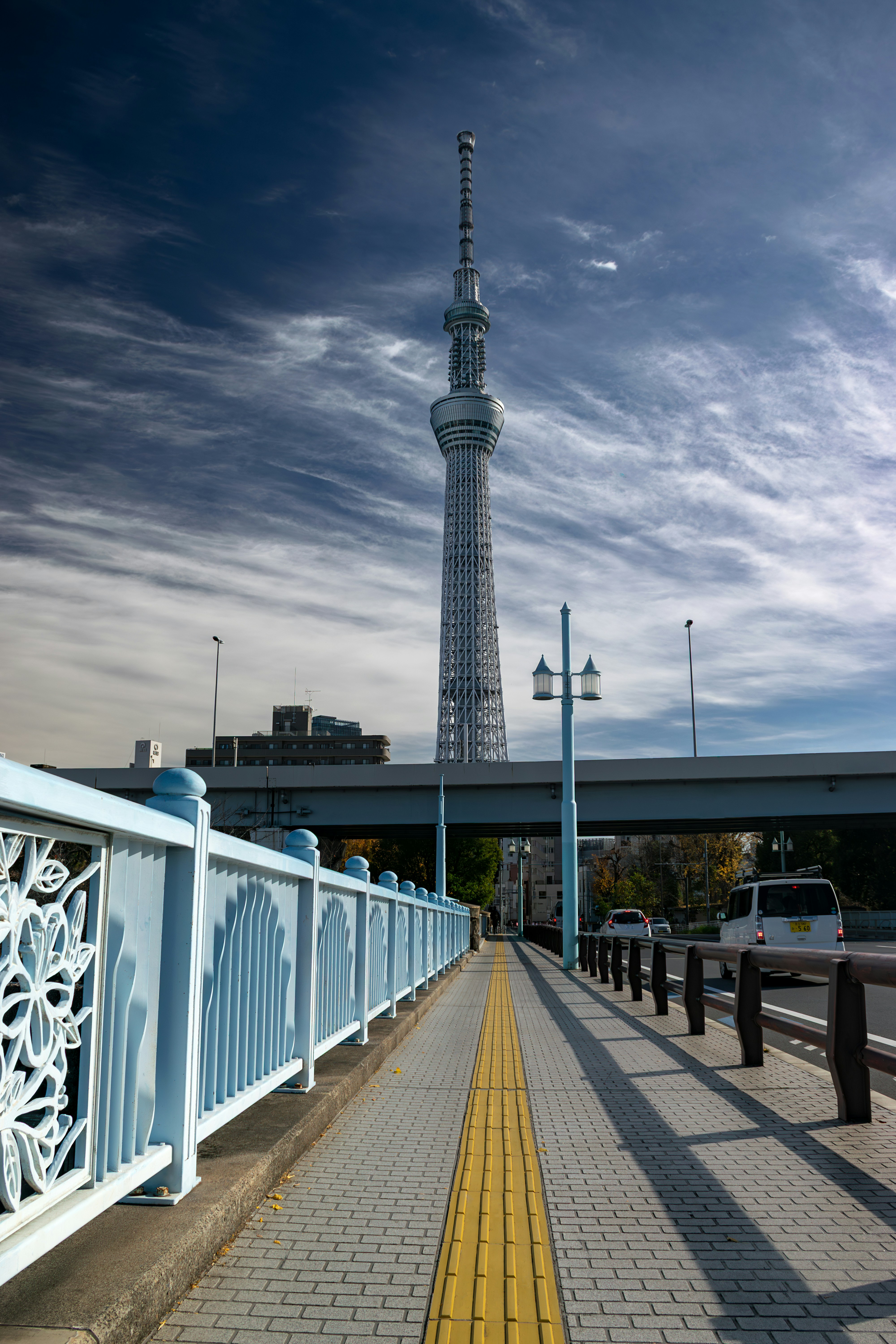 曇り空の下、東京のスカイタワー