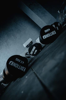 Black dumbbells with