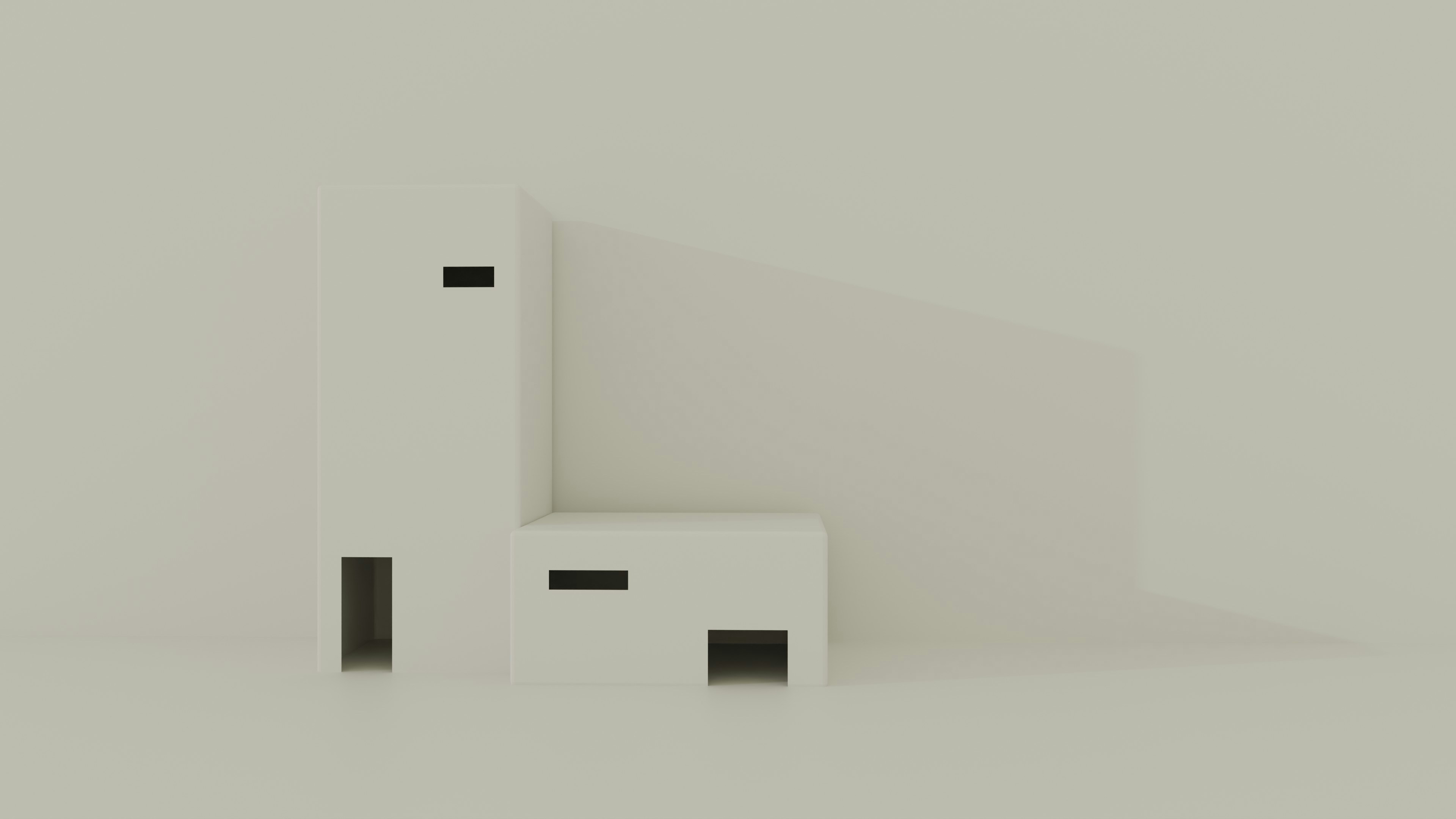 Formas geométricas brancas abstratas sobre fundo claro