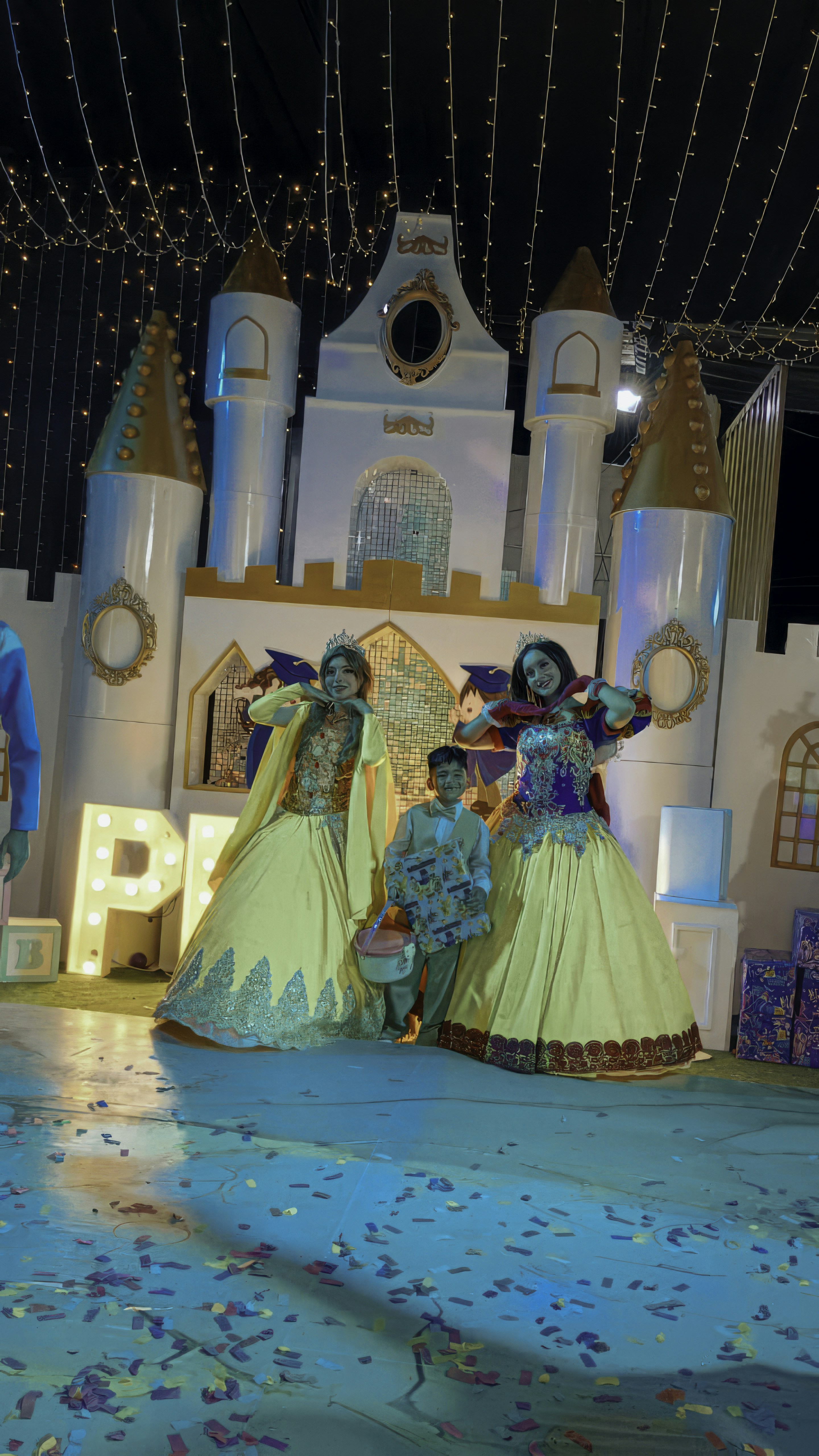 Princess party with castle backdrop