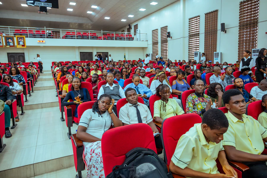 Audience at a large lecture hall