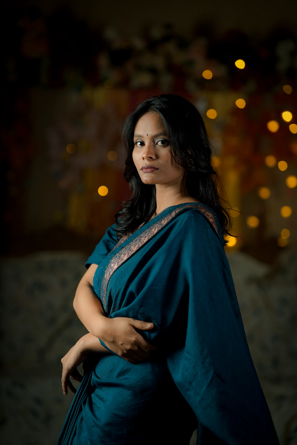 Saree with decorative border