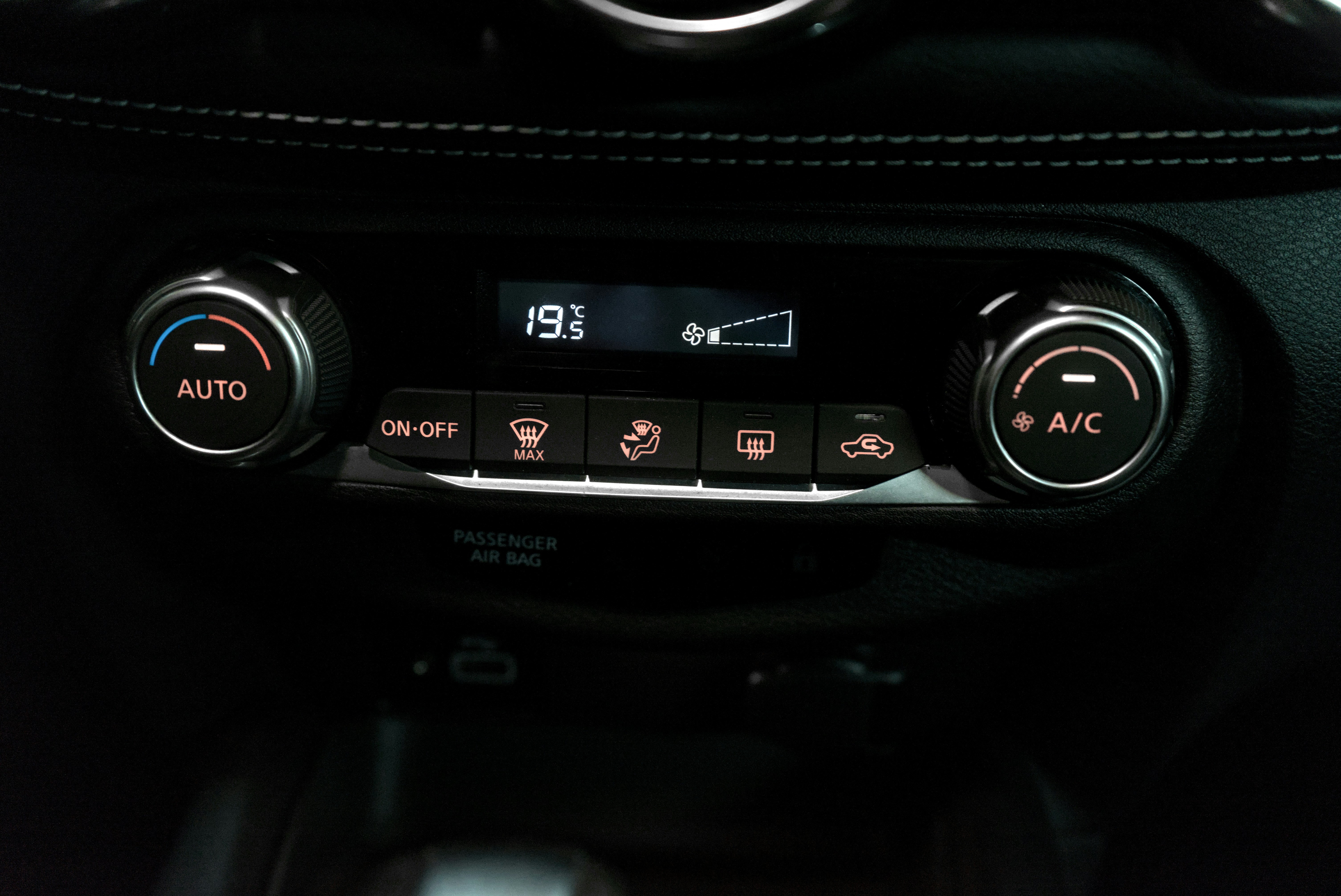 Car climate control panel with digital display