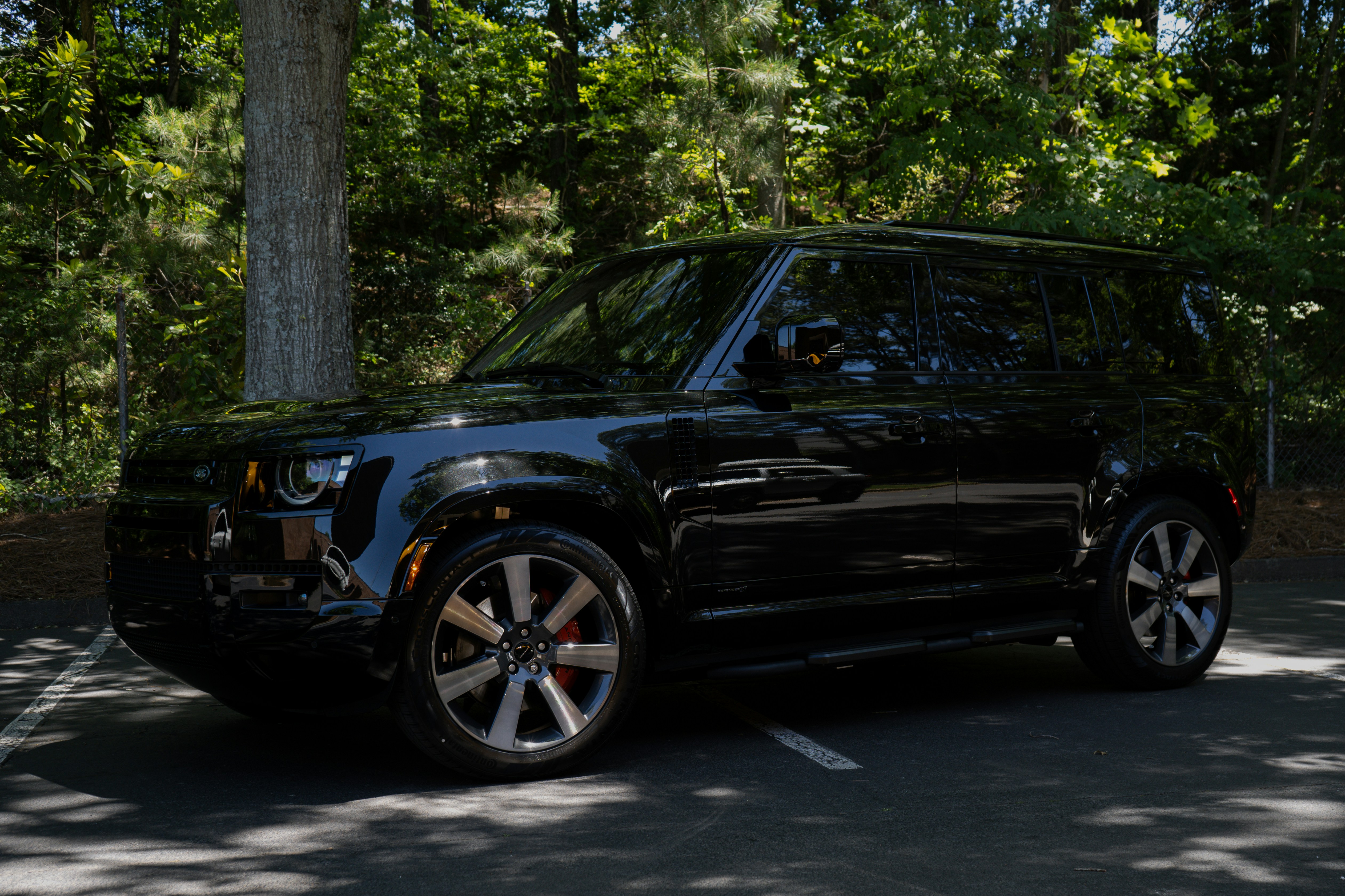 木の下に停まっていた黒いSUV。