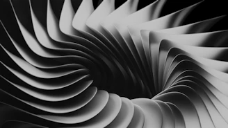 Abstract monochrome swirling turbine blades