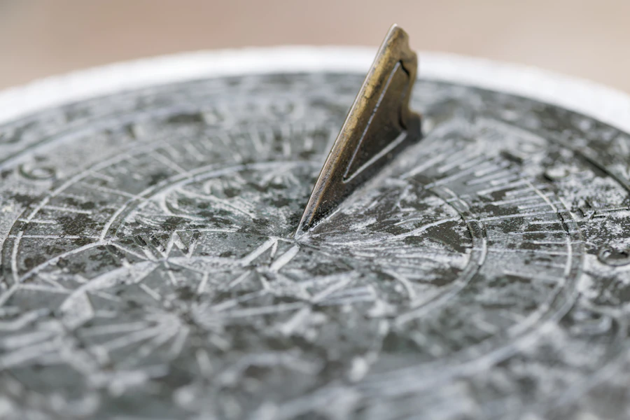 An engraved brass sundial