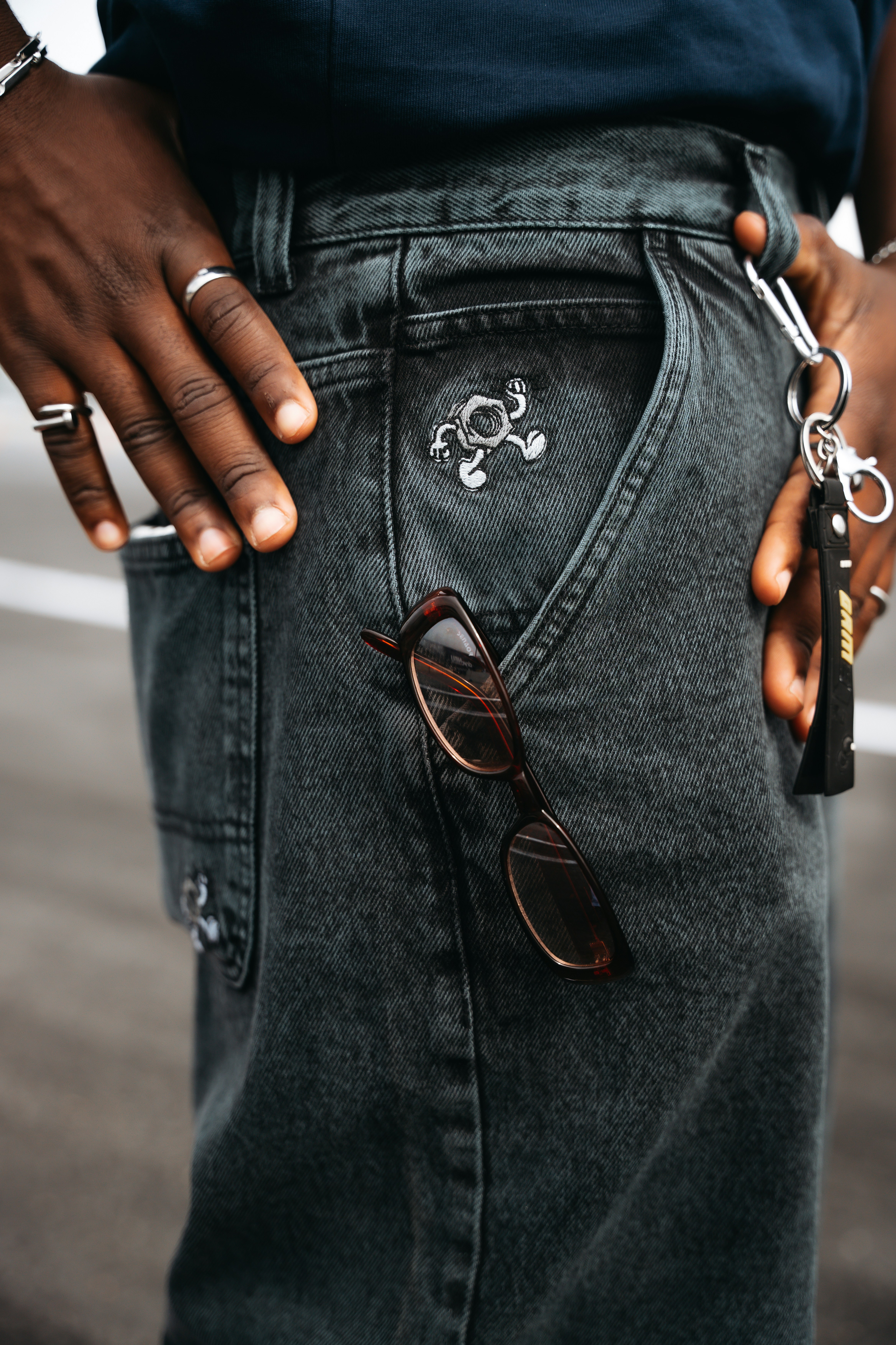Charcoal Cargo Denim