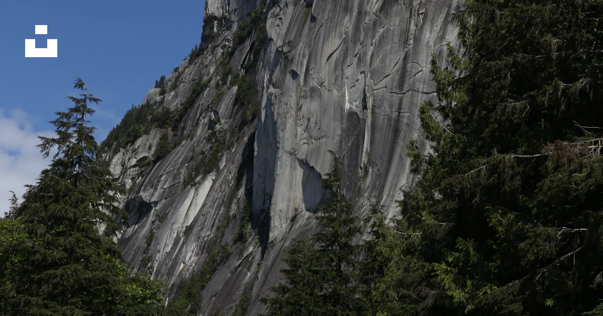 Photo Face In Rocks Steep rock face with trees against a clear blue sky - Free Photo on ...