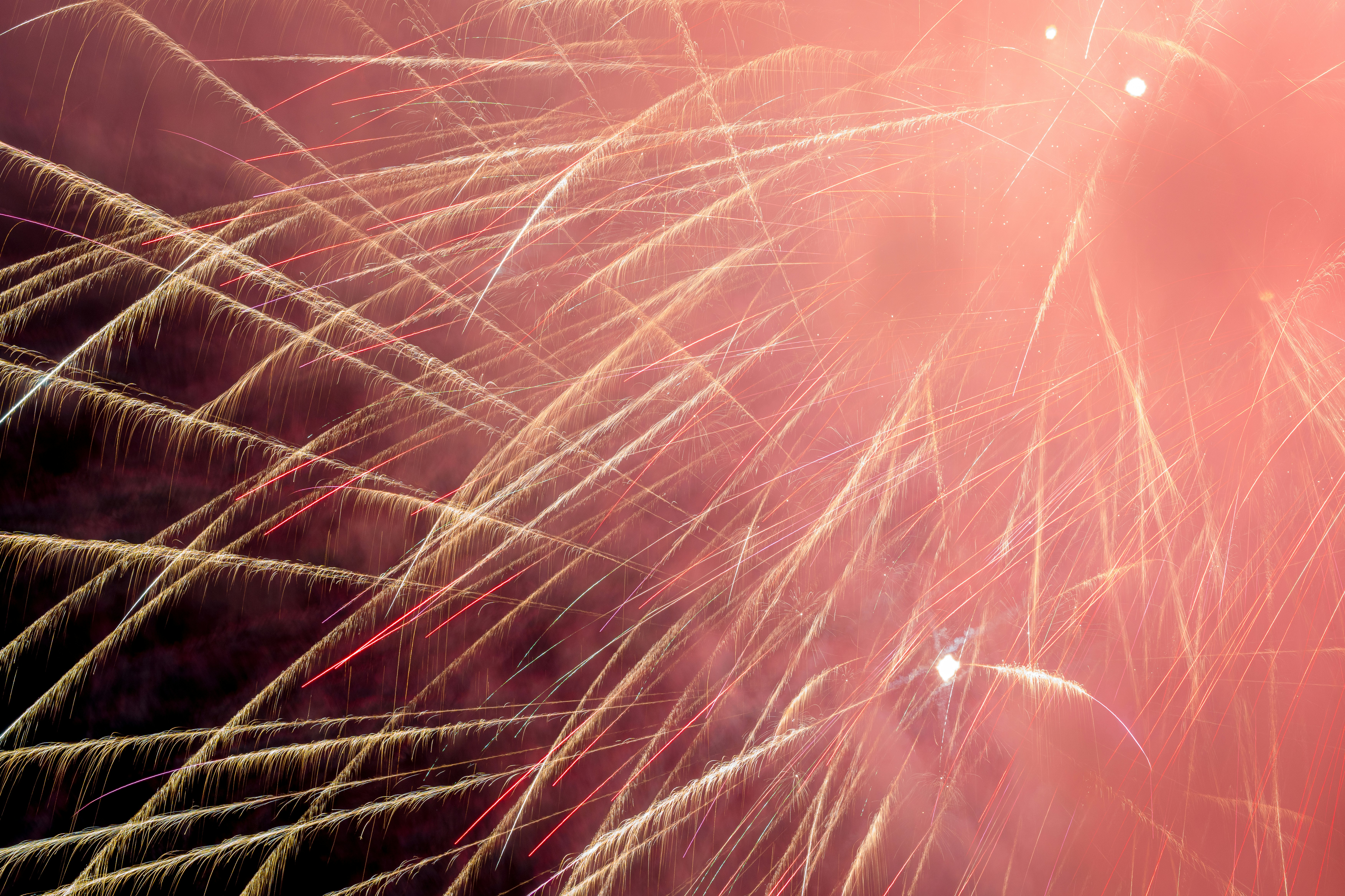 Helles Feuerwerk, das am Nachthimmel explodiert