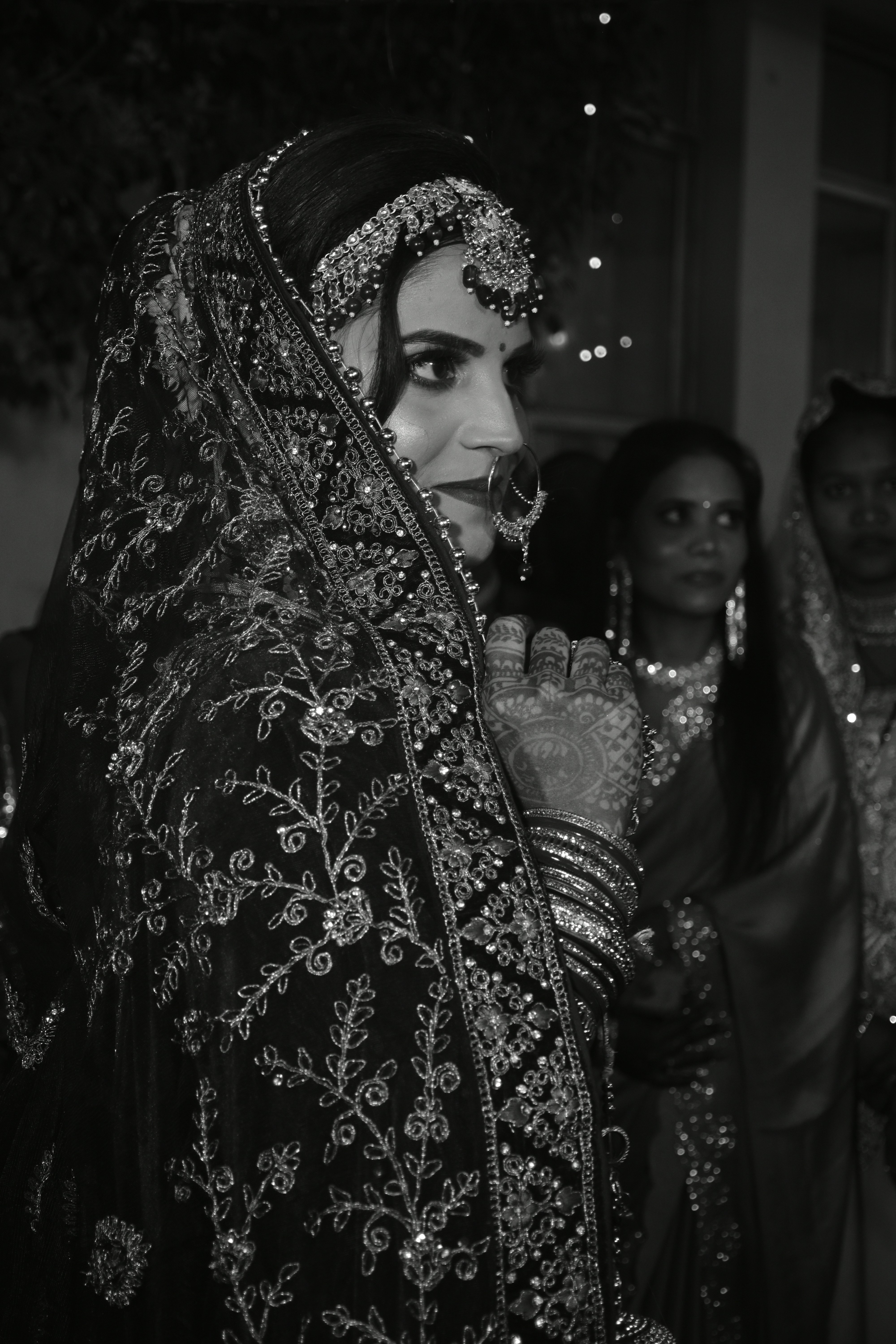 Indian bridal portrait with elegant makeup and jewelry