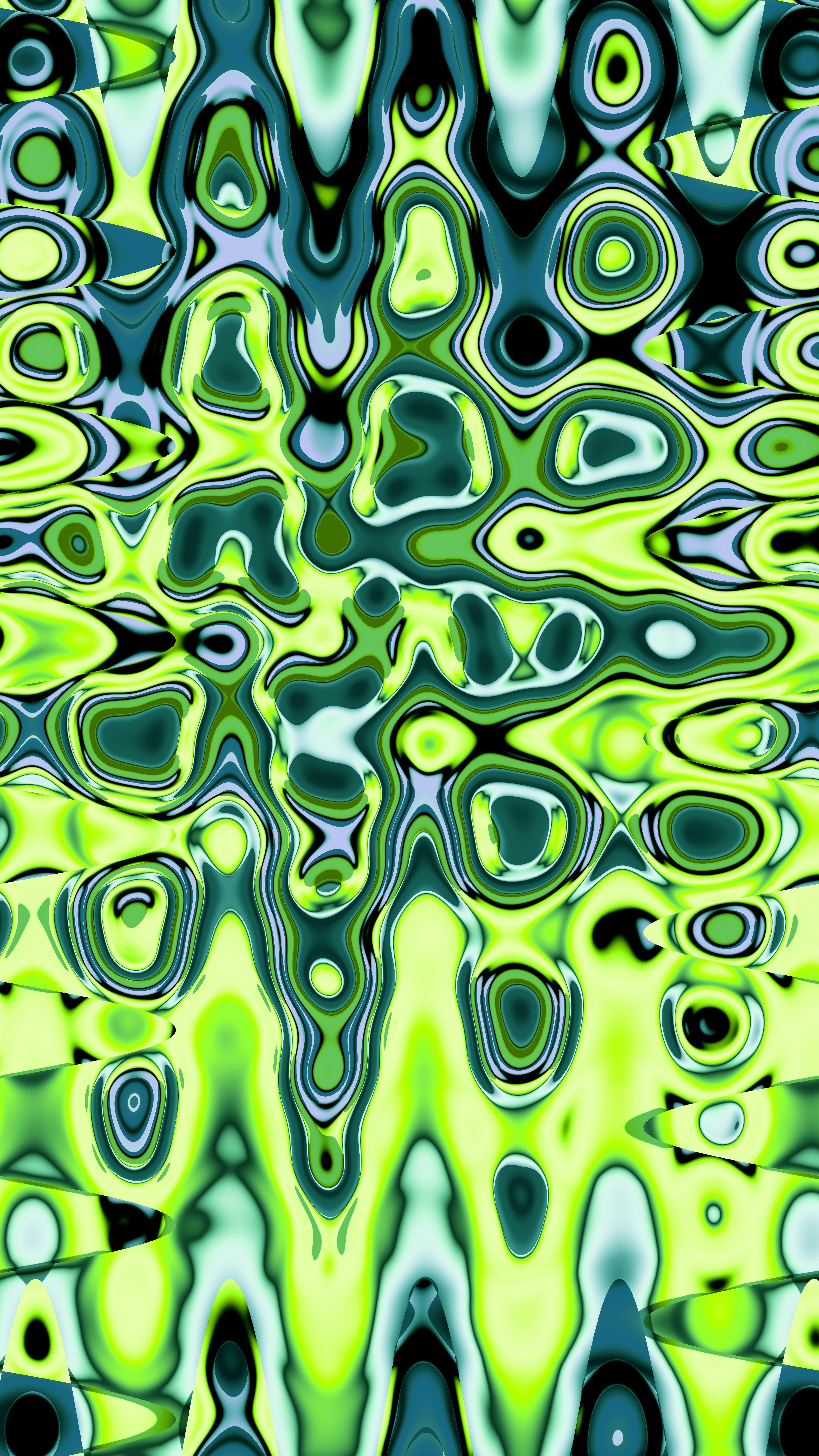 Vibrant abstract wavy pattern with green and blue colors