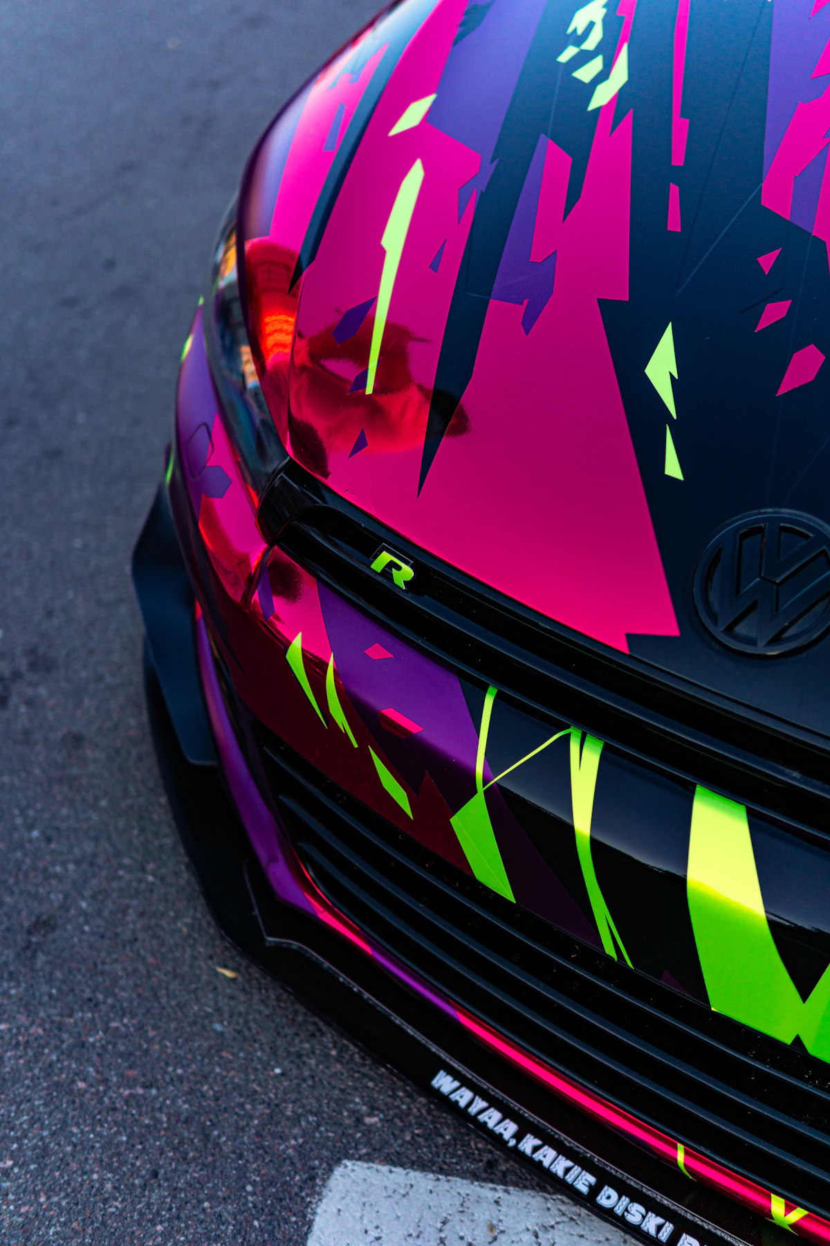 Car with vibrant custom vinyl graphics — sample placeholder image