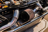 AEM cold-air intake with red filter and aluminum tube