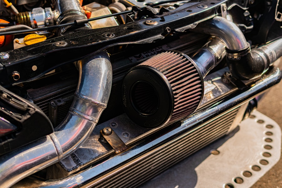 Mishimoto front-mount intercooler installed on Subaru WRX