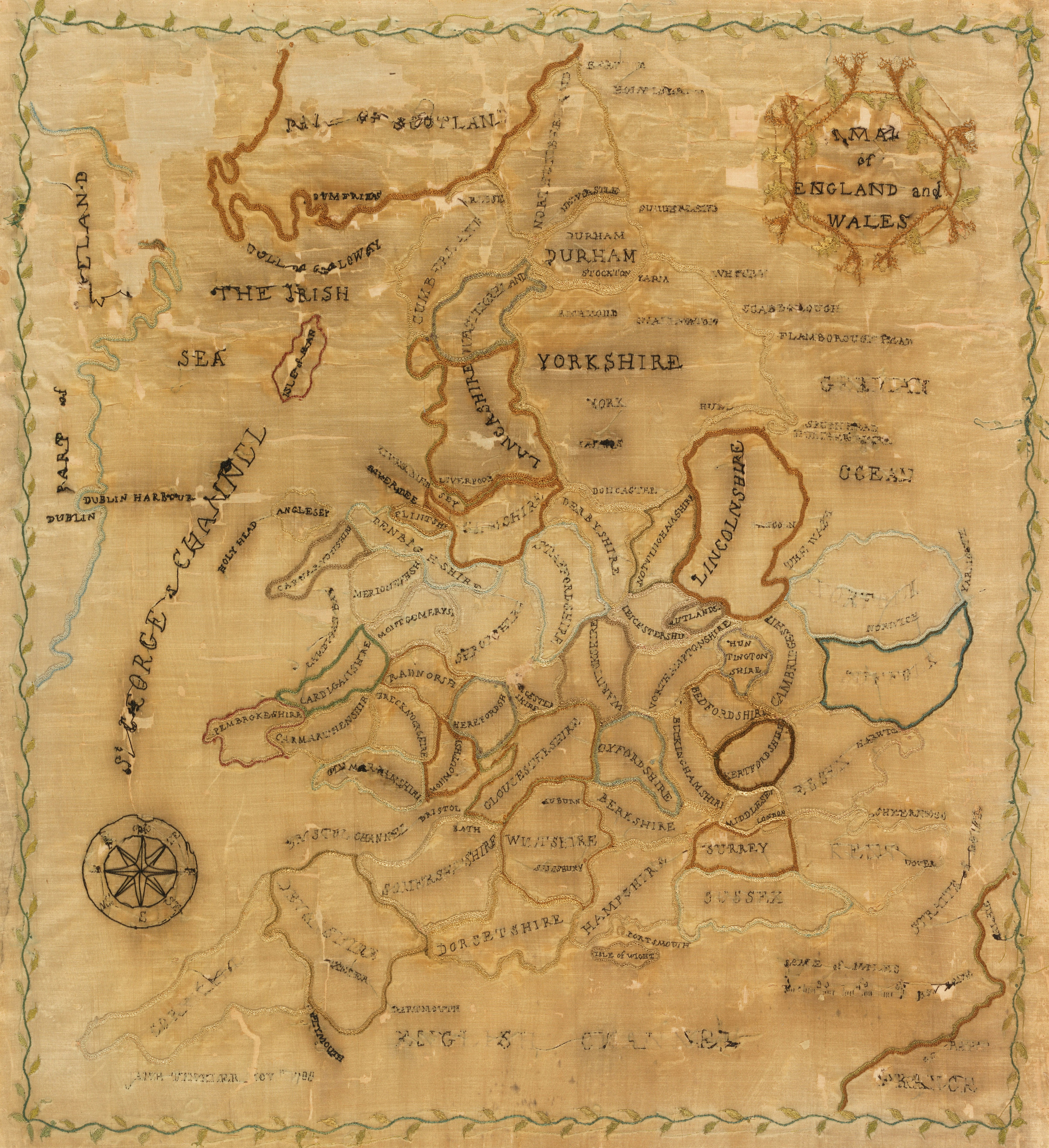 Vintage map of ireland and wales