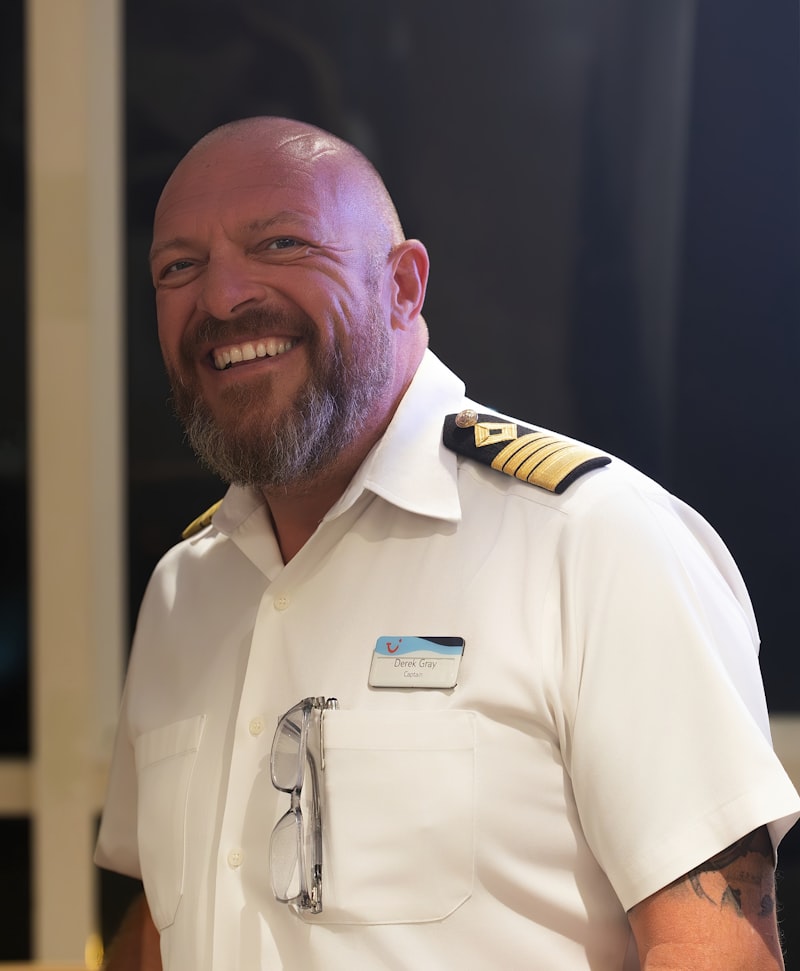 Smiling ship captain