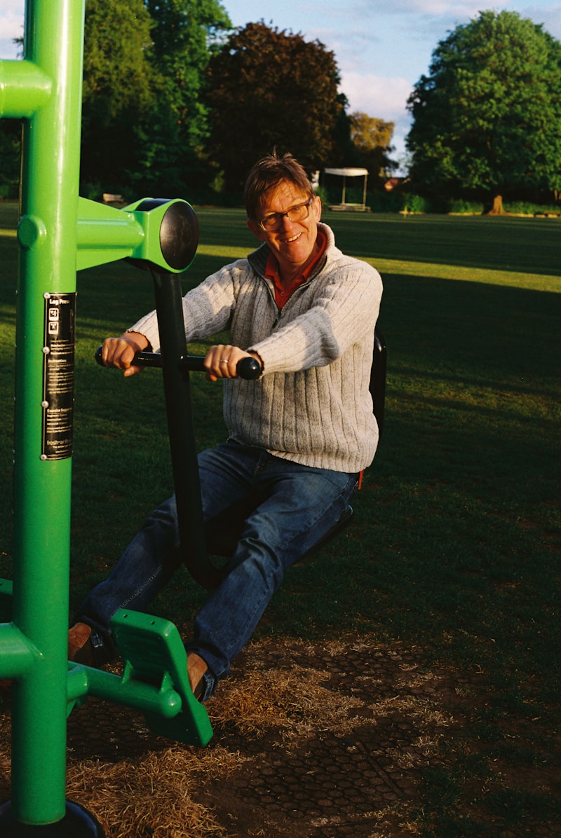 Senior exercising with dumbbells for strength training