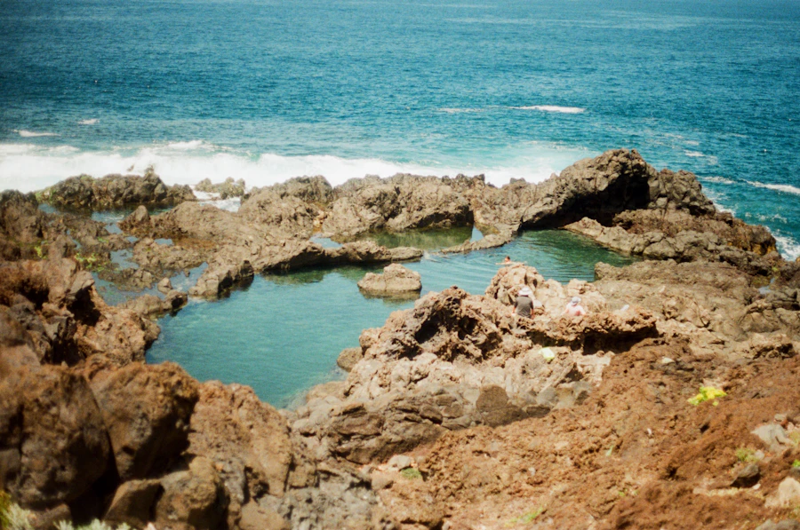 Natural rock pools by the ocean
