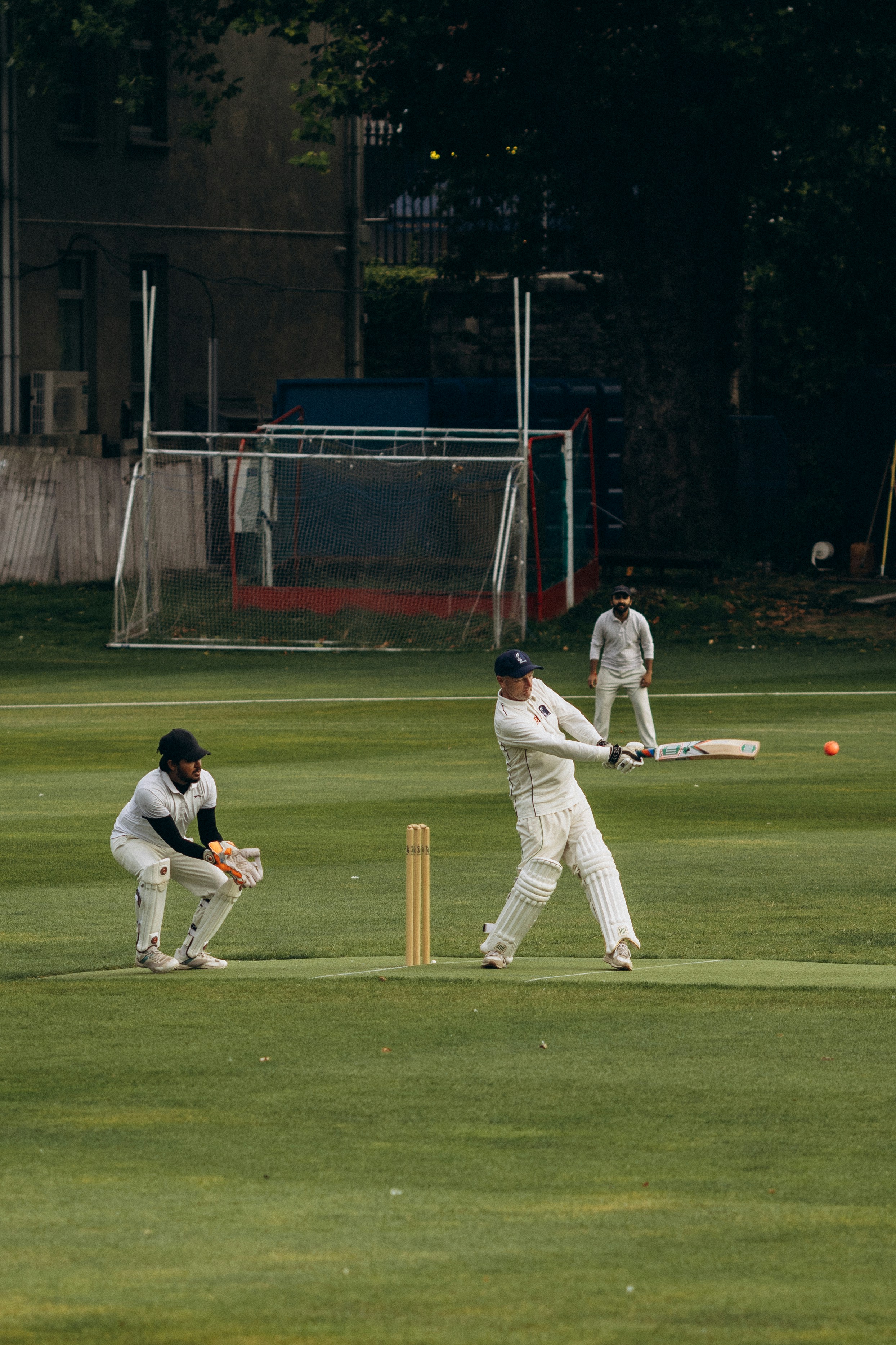 Cricketer training in the nets