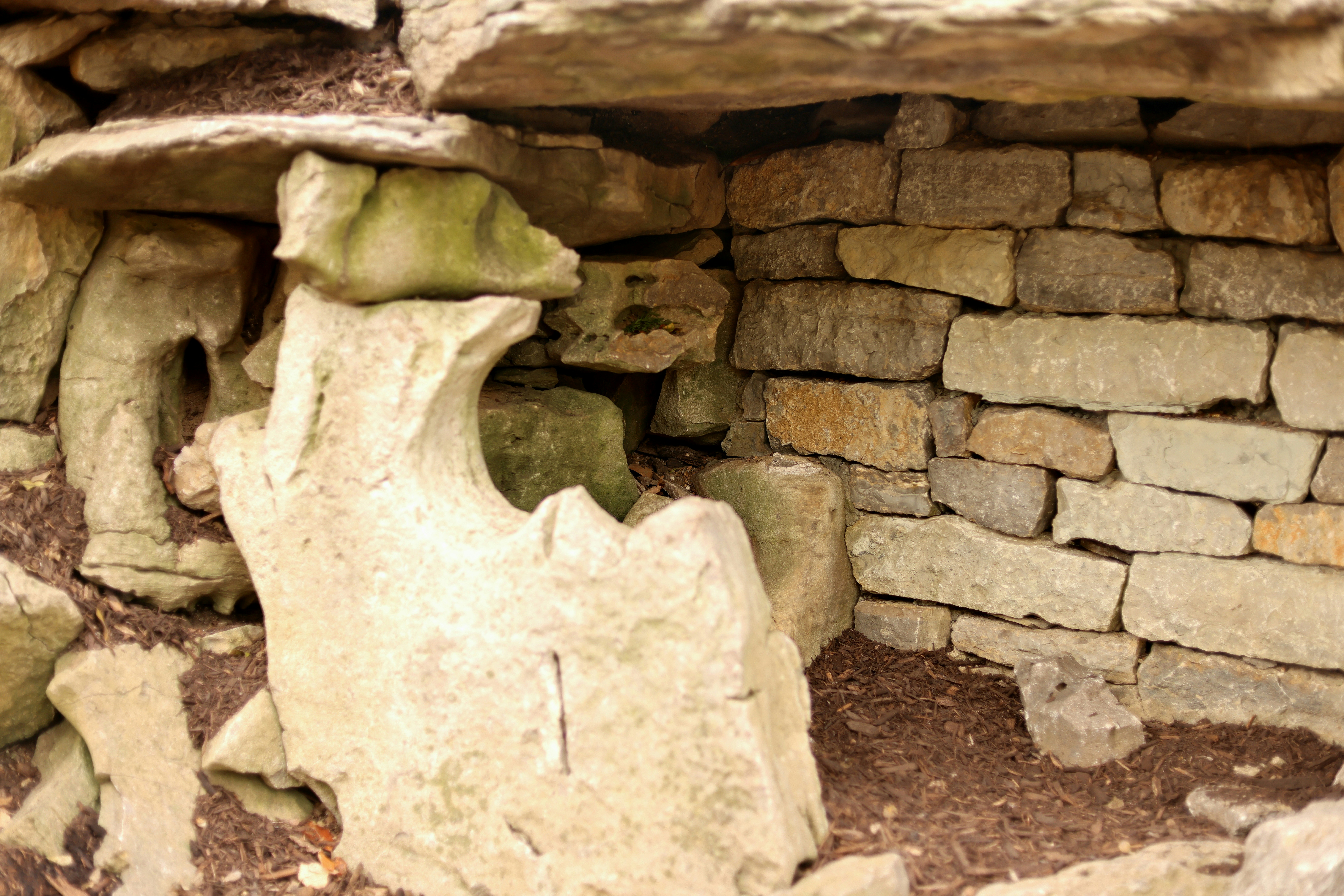 Ancient stone structure with stacked rocks and a distinctive formation