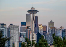 The Seattle skyline over the water