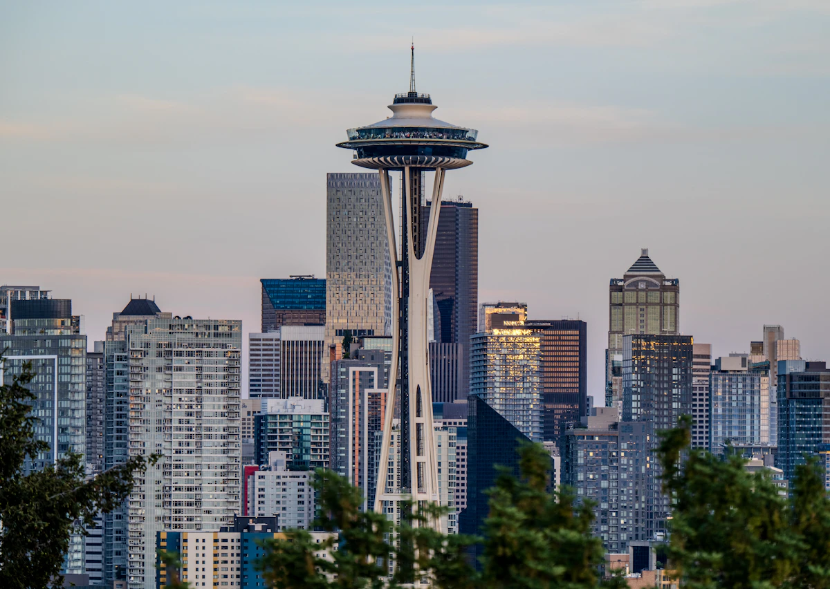 The Seattle skyline over the water